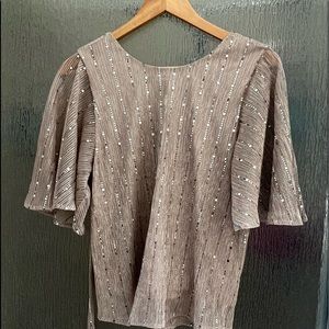 Champagne gold sparkle dress shirt